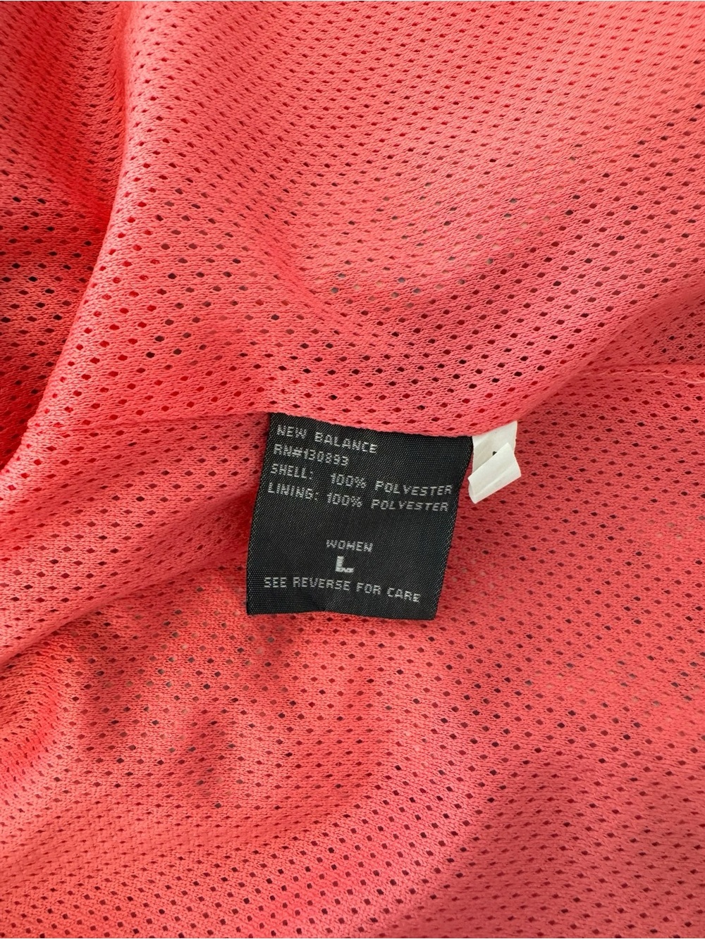 EUC New Balance Pink Black Ombre Spotted Hooded Windbreaker Large - Picture 7 of 7